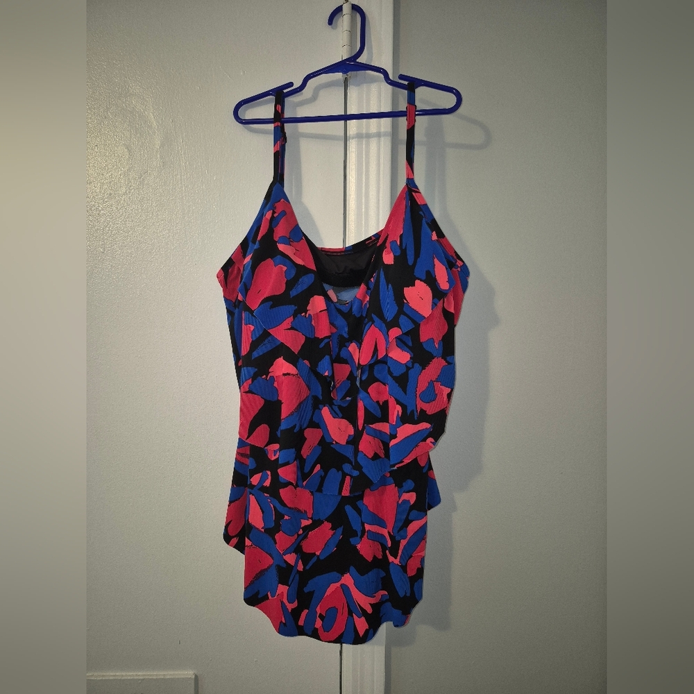 Aqua Green Size XL Colorful Women's Tankini Top